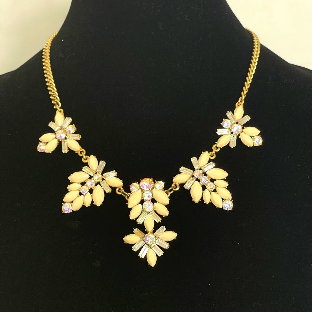 J.Crew White & Iridescent Crystal Necklace #119